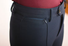 Load image into Gallery viewer, Bon breeches navy, front details
